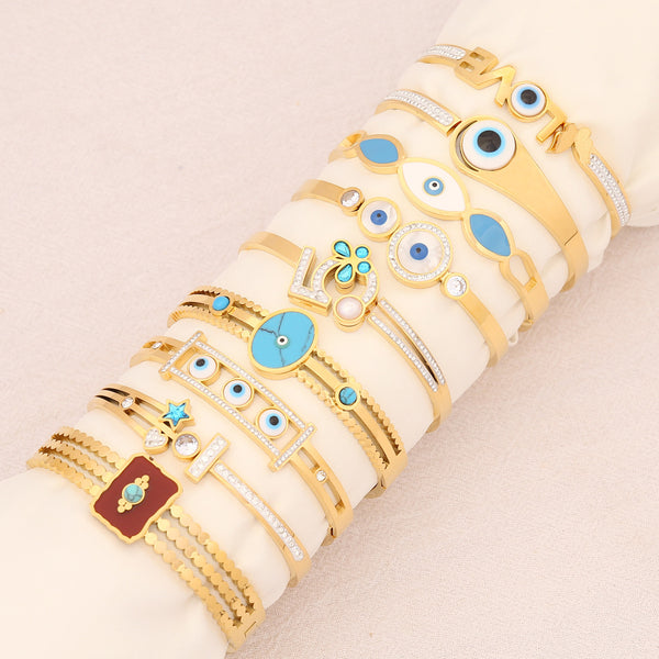 Fashion Eye Stainless Steel Electroplating Bangles