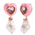 Fashion Heart Stainless Steel Electroplating Earrings