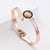 Women Minimalist Metal Diamond Flower Titanium Steel Polishing Bangles