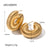 IG Style Circle Text Letter Number Metal 18K Gold Plated Earrings