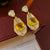 Luxurious Quadrilateral Triangle Droplet Geometric Copper Zircon Inlay Earrings