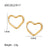 IG Style Heart Asymmetrical Geometric Stainless Steel 18K Gold Plated Earrings