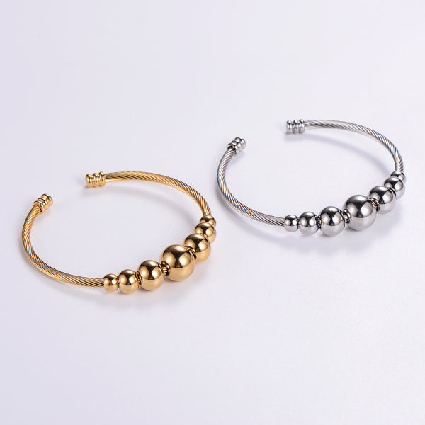 Minimalist Stripe Circle Round Stainless Steel Electroplating Bangles