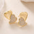 Heart Geometric Copper Electroplating Stud Earrings