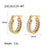 IG Style Round Geometric Stainless Steel 18K Gold Plated Earrings