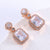 Elegant Irregular Square Stainless Steel Diamond Inlay Stud Earrings