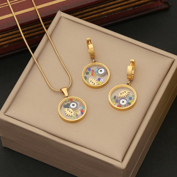 Expressive Eye Stainless Steel Electroplating Necklaces