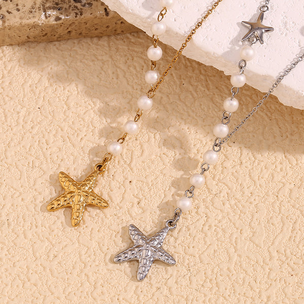 Fashion Starfish Animal Chinese Zodiac Stainless Steel Electroplating Necklaces