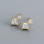 925 Sterling Silver Korean Quadrilateral Geometric Silver Diamond Inlay Stud Earrings