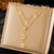 Fashion Heart Chain Stainless Steel Electroplating Necklaces