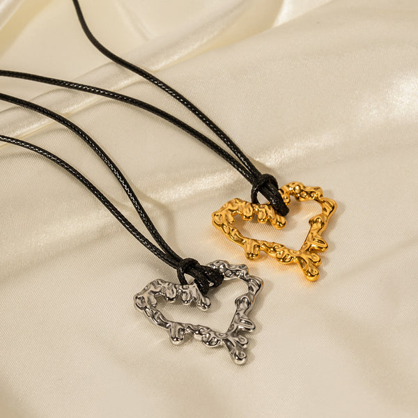 IG Style Heart Stainless Steel 18K Gold Plated Necklaces