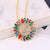 Women Chain Octagram Heart Flower Copper Electroplating Necklaces