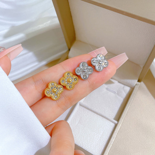 Korean Cosmos Geometric Titanium Steel Electroplating Earrings