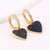 Vintage Retro Women Metal Heart Heart Copper Oil Dripping Earrings