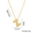 Letter Text Number Titanium Steel 18K Gold Plated Necklaces