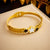 Fashion Flower Wheat Stainless Steel Electroplating Bangles