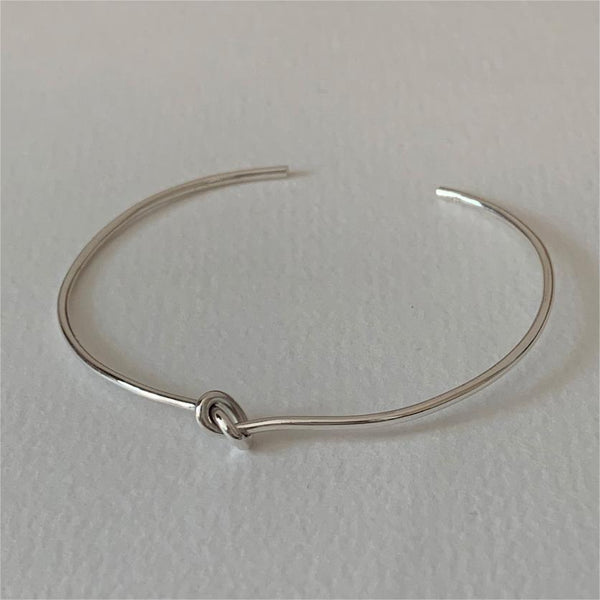 925 Sterling Silver Vintage Retro Twisted Knot Silver Polishing Bangles