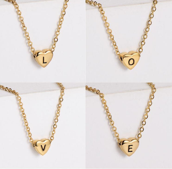 Minimalist Number Text Letter Stainless Steel Oiling Necklaces