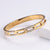 Women Stripe Metal Flower Diamond Doll Stainless Steel Bangles