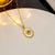 Moderate Luxury Round U-Shape Titanium Steel 18K Gold Plated Necklaces