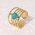 Open Ring Stripe Geometric Stainless Steel Electroplating Rings