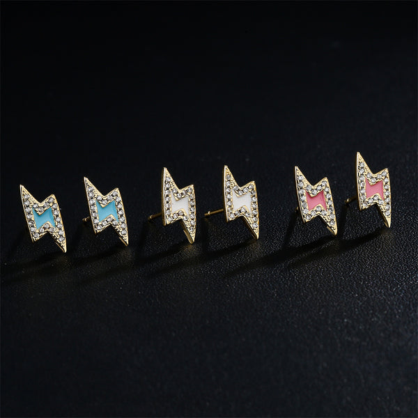 IG Style Geometric Copper Stud Earrings