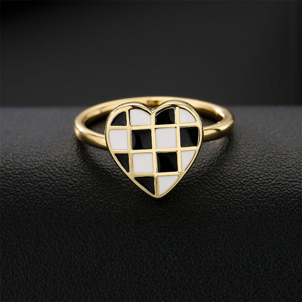 Women Geometric Geometric Copper Inlay Rings