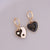 Women Retro Metal Vintage Heart Alloy Oiling Earrings