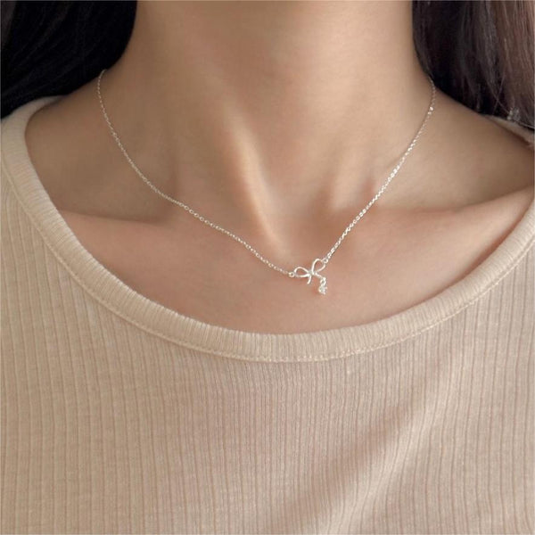 925 Sterling Silver Korean Tulip Geometric Silver Electroplating Necklaces