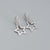 925 Sterling Silver Moderate Luxury Pentagram Star Silver Diamond Inlay Earrings