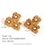 Fashion Flower Geometric Stainless Steel 18K Gold Plated Stud Earrings