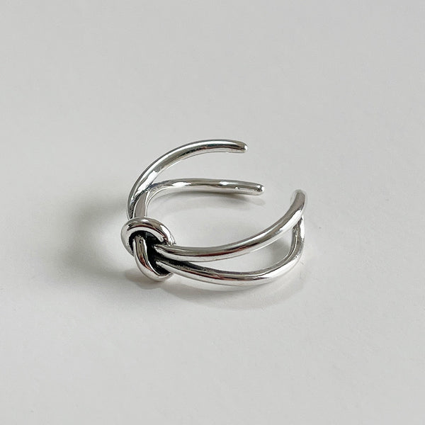 Natural Knot Geometric Silver Electroplating Rings