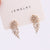 Women Feather Metal Copper Stud Earrings