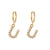 Minimalist Letter Number Text Stainless Steel 18K Gold Plated Earrings