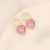 Women IG Style Heart Copper Stud Earrings