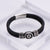 Men Metal Six-Pointed Star Leather Bangles