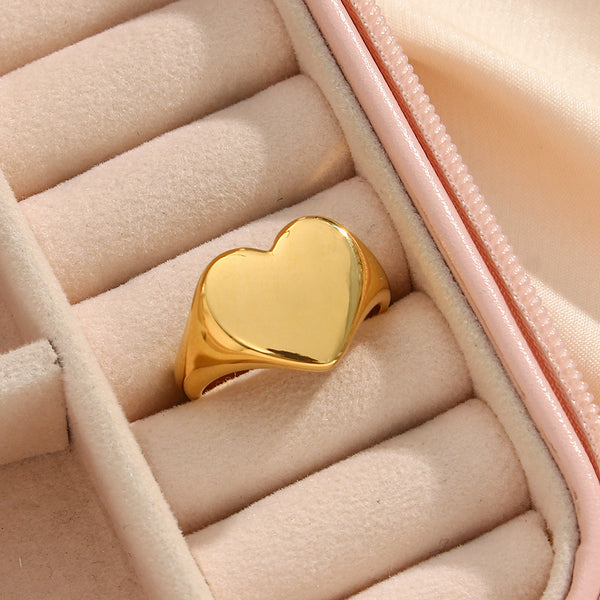 Women Fashion Circle Geometric Stainless Steel 18K Gold Plated Rings