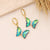 Women Butterfly Copper Electroplating Earrings