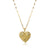 Korean Women Geometric Metal Heart Titanium Steel Diamond Inlay Necklaces