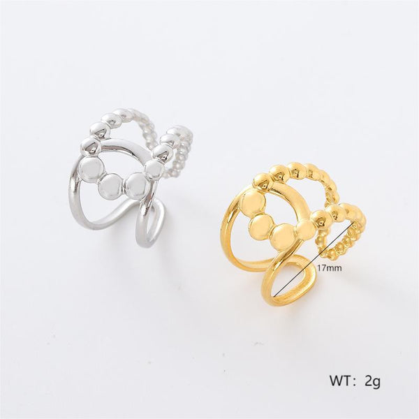 Retro Vintage Women Retro Vintage Geometric Stainless Steel Electroplating Rings