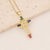 Fashion Cross Copper Zircon Inlay Pendants