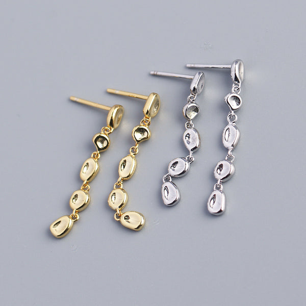 925 Sterling Silver Fashion Circle Silver Electroplating Stud Earrings