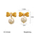 IG Style Pearl Bowknot Geometric Stainless Steel Electroplating Earrings