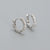 925 Sterling Silver Fashion Quadrilateral Round Geometric Silver Diamond Inlay Earrings