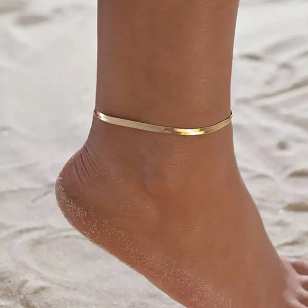 Women Geometric Titanium Steel Anklets