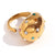 Expressive Fashion Circle Geometric Stainless Steel 18K Gold Plated Rings