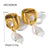 IG Style Pearl Geometric Stainless Steel 18K Gold Plated Earrings