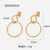 IG Style Round Geometric Stainless Steel 18K Gold Plated Earrings