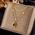 Fashion Women Square Chain Titanium Steel Electroplating Jewelry Sets