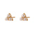 Fashion Round Geometric Stainless Steel 18K Gold Plated Stud Earrings